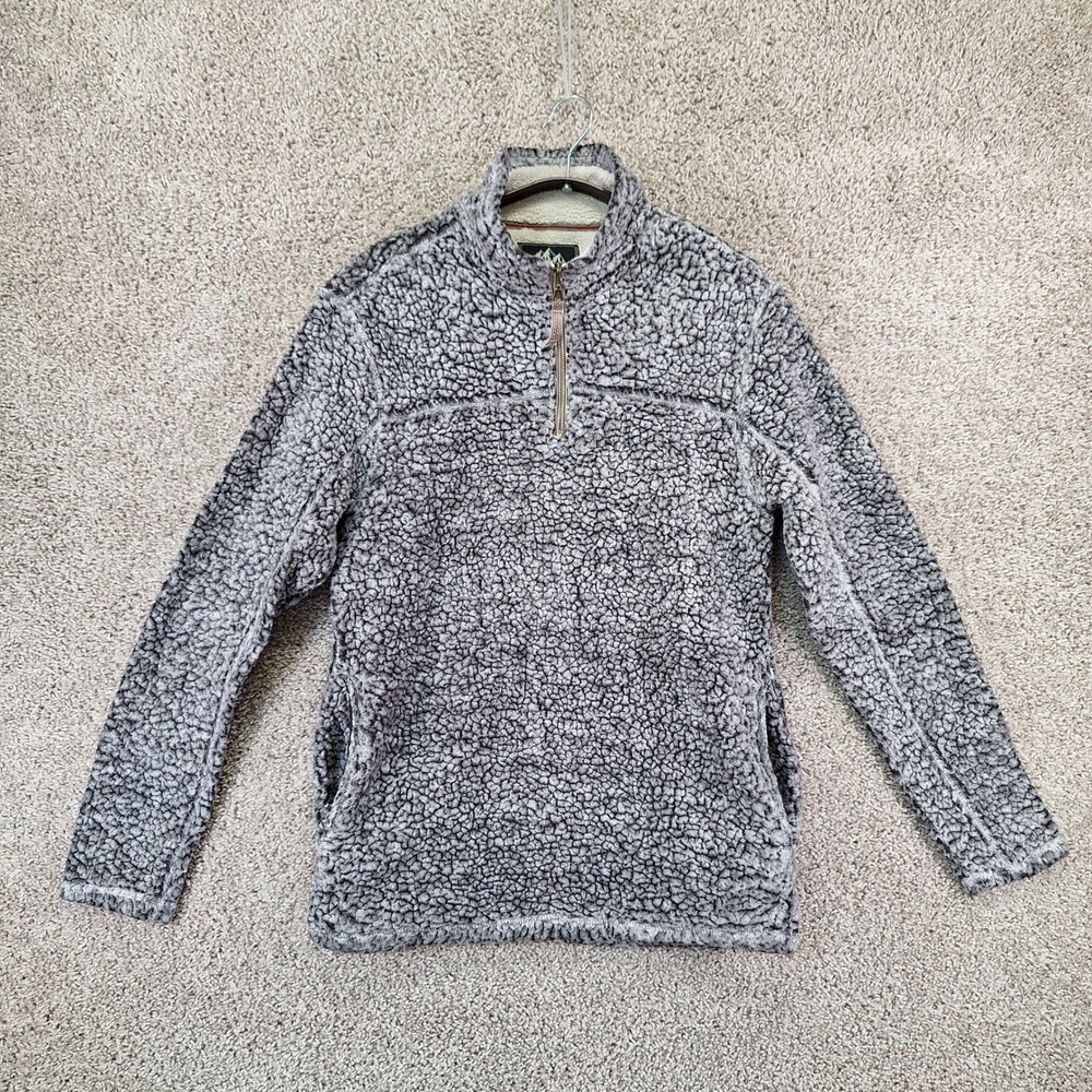 Grizzly Sherpa Pullover Mens S Gray Quarter Zip Fleece Gorpcore Outdoor Winter
